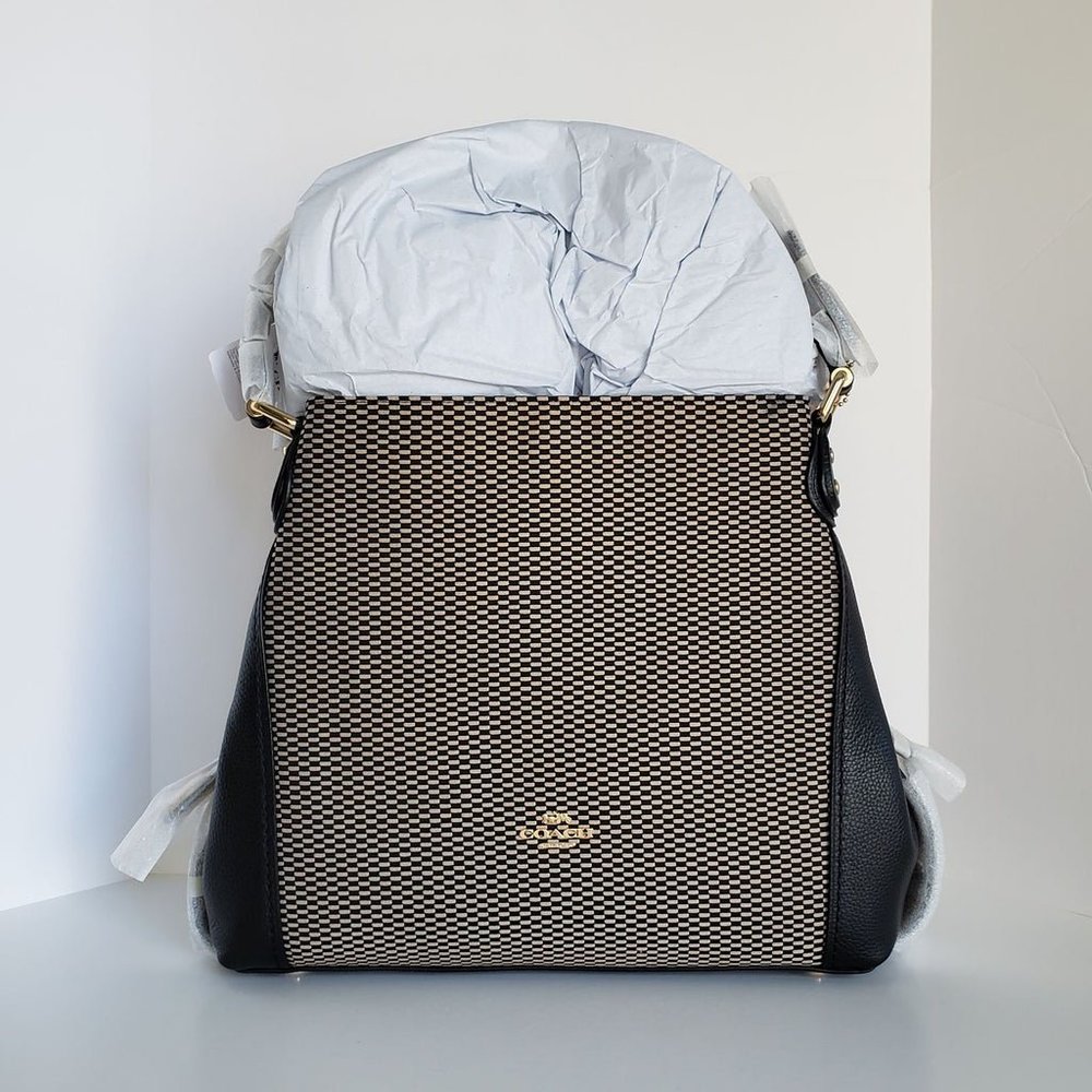 coach edie 31 legacy jaquard black new with tags